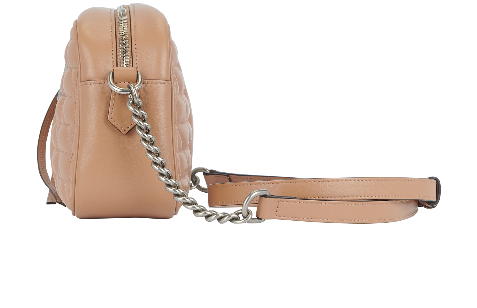 GG Marmont Small Shoulder Bag, &pound;850, Handbags, Beige, Lambskin Leather, Bottom view